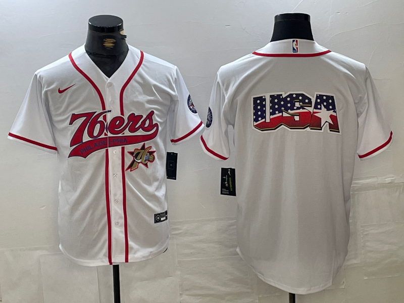 Men Philadelphia 76ers Blank White 2024 Nike NBA Jersey 20241123->philadelphia 76ers->NBA Jersey